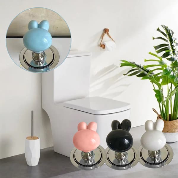 5 stk Hjerteformet toilettankknap Toiletskylleknap BLÅ blue