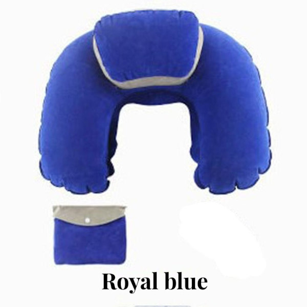 Luftoppblåsbar pute U-formet pute ROYAL BLUE royal blue