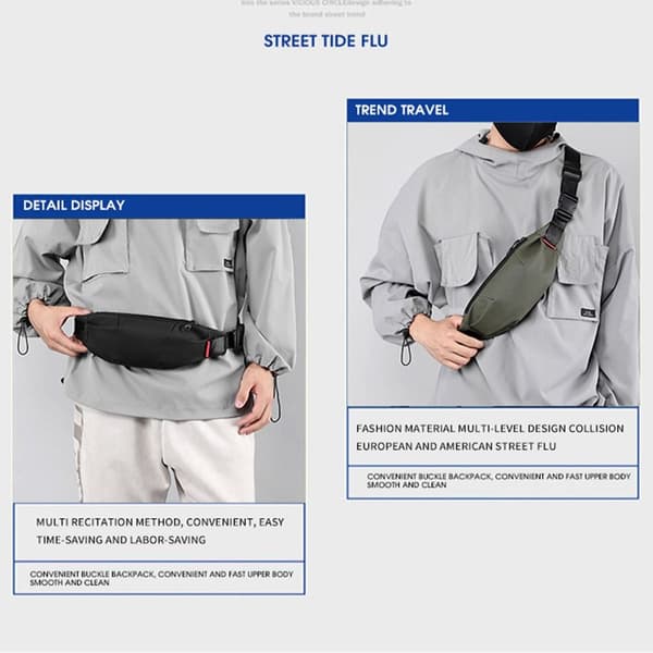 Taljetaske Brysttaske SORT black