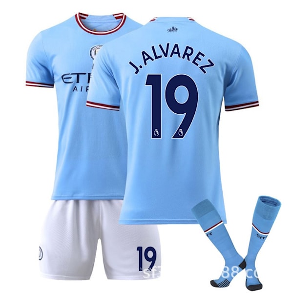 Manchester City Hjemme Fotballdrakt Barn 22-23 Nr. 19 Álvarez 28