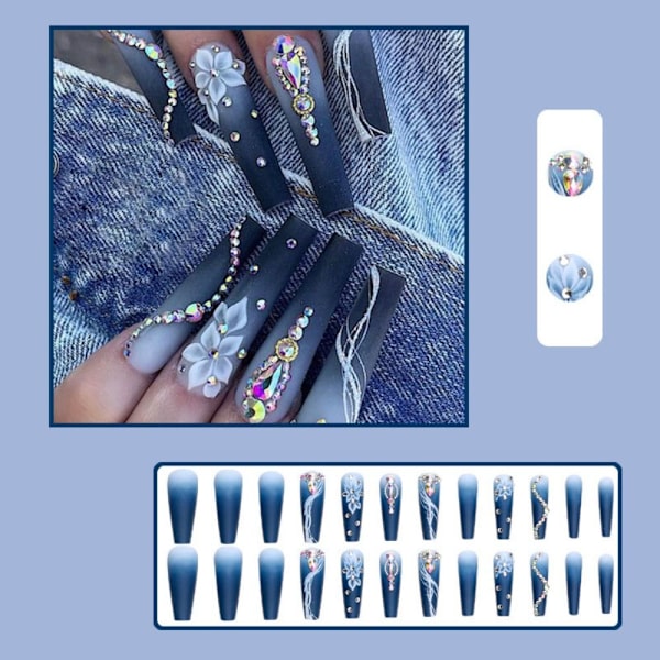 Fake Nails Long French 1 1 1