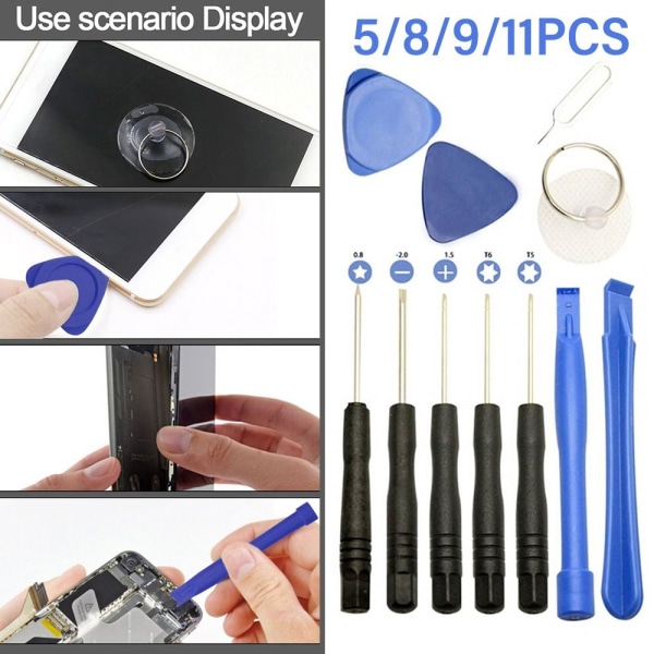 5/8/9/11PCS Mobiltelefon Reparationsverktyg Kit Demontera handverktyg 5PCS