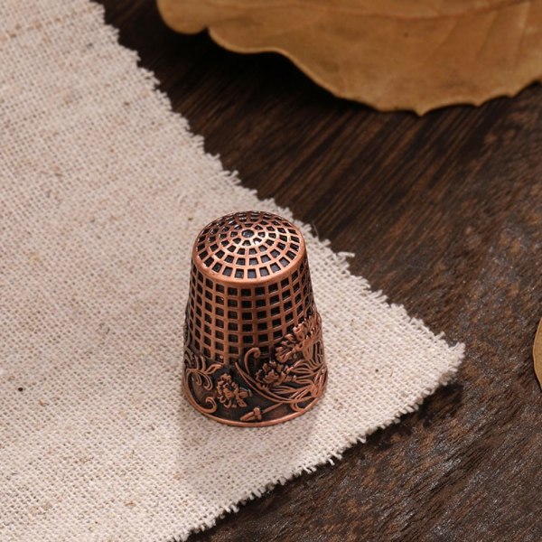 Retro Sying Fingerbøl Broderi Fingerbeskytter GULL GULL Gold
