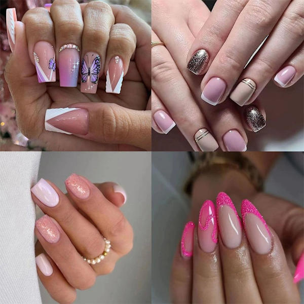 2 æsker 24 stk/æske Fake Nails Press On Nail Tips 2 BOXS-04 2 2 boxs-04