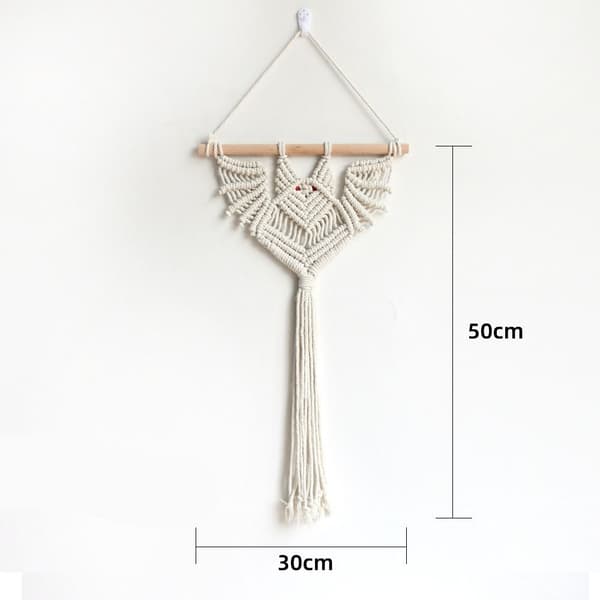Macrame-kasvien ripustin Ripustettava kasvien pidike BEIGE PITKÄ PITKÄ Beige Long-Long