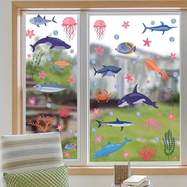 Elektrostatisk mærkat Ocean Animal Decals 2 2 2