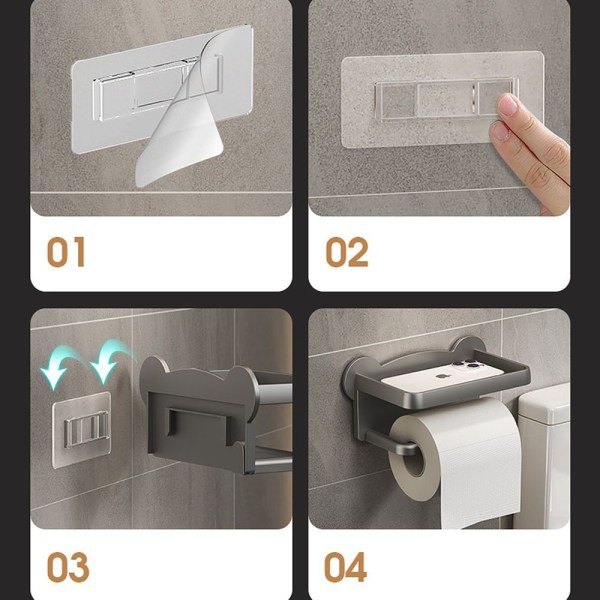 Kylpyhuoneen paperipyyhepidike Toliet rullateline B-HARMAA B-HARMAA B-Gray