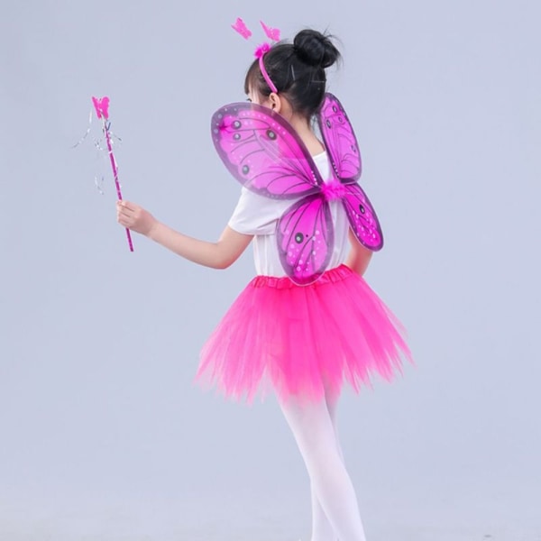 LED-lasten pukurekvisiitta Butterfly Wings setit KELTAINEN 4KPL/ SET Yellow 4pcs/set-4pcs/set