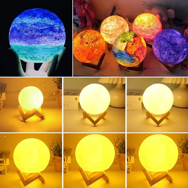 3D Månelampe LED Nattlys 20CM 20CM 20CM