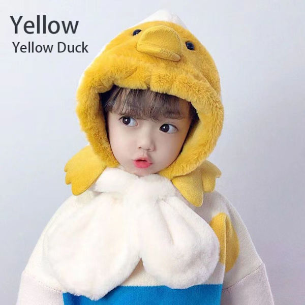 Babyhue Med Tørklæde Tørklæder Øre Halshætter GUL GUL AND yellow Yellow Duck-Yellow Duck