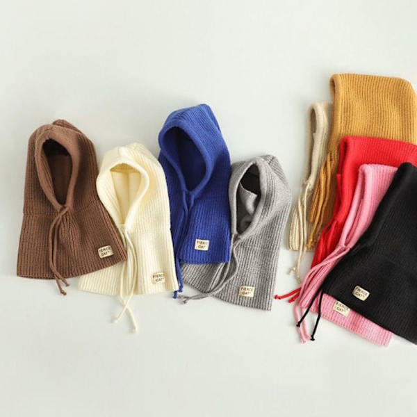 Børne Blød Balaclava Børne Pullover Hat HVID white