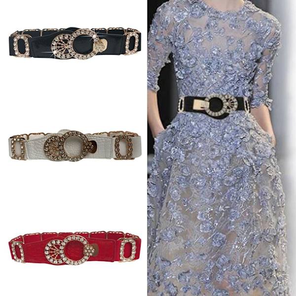 Bling Bling Diamond bælte Rhinestone spænde linning SORT black
