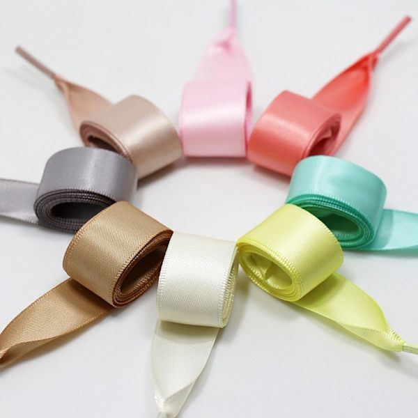 Platta skosnören Satin Ribbon Skosnören GUL Yellow