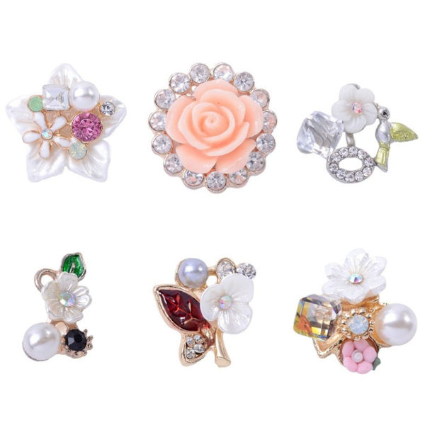 10 STK Perleknapp Rhinestone-knapper 3 3 3