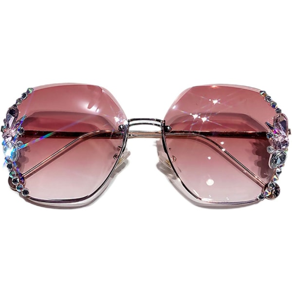 Vintage Rhinestone Solbriller Rimeløse Solbriller ROSA ROSA