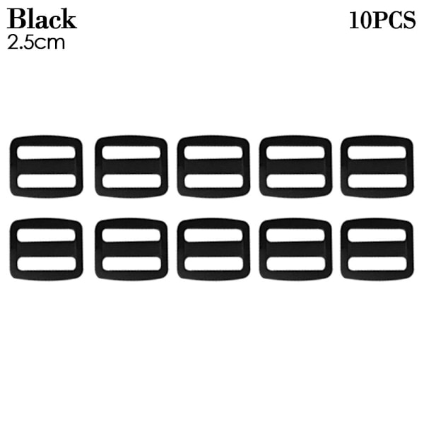 10 stk Sports Kedel Spænde Udendørs Karabinhage SORT 2,5 CMSQUARE Black 2.5cmSquare-Square