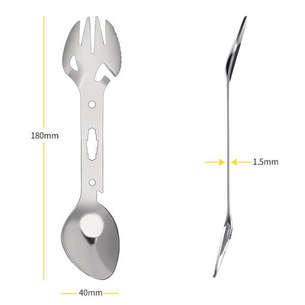 Outdoor Fork Spoon Pullonavaaja MUSTA Black