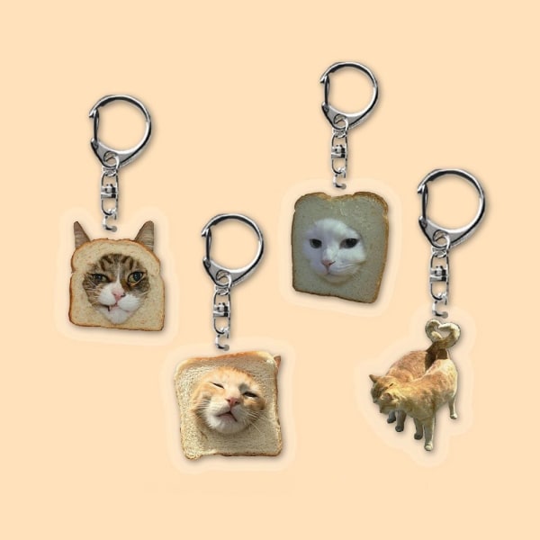 6 kpl Toast Cat avaimenperä Avaimenperä STYLE 3 STYLE 3 Style 3