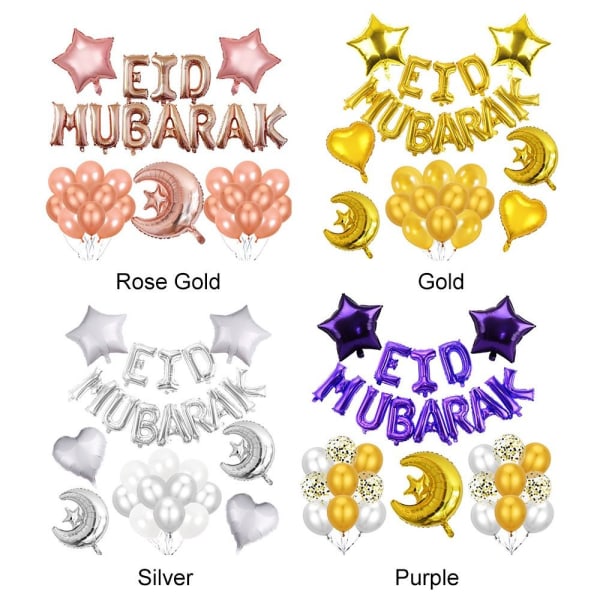 Eid Mubarak Balloner Bogstav Folieballoner GULD