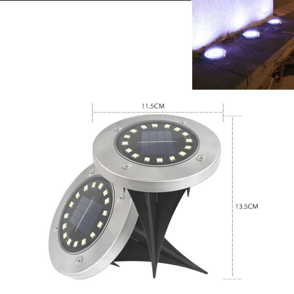 Solar Underground Light 16LED-lampa VIT LJUS VIT LJUS white light