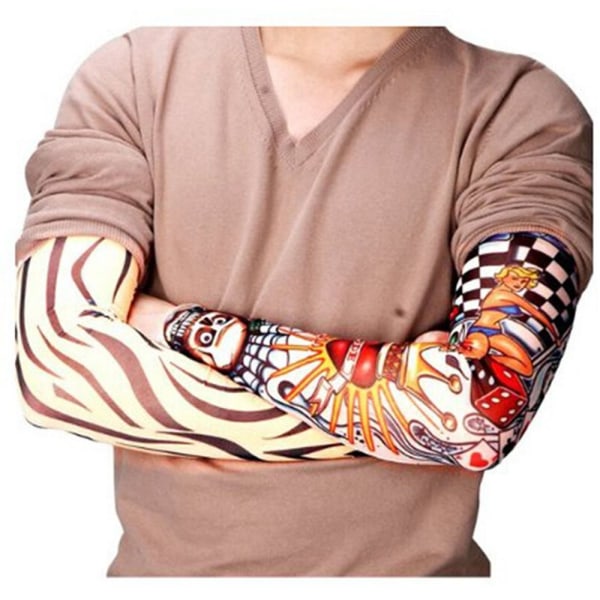 6ST Tatuering Arm Sleeves Långa ärmar Tatuering solskydd