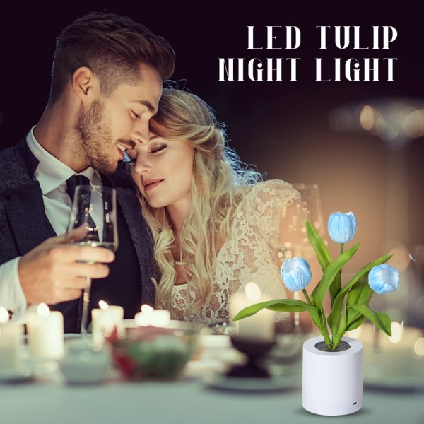 Led Tulip Nattlys Kunstig Blomster Bordlampe CHAMPAGNE champagne