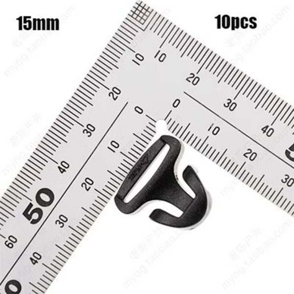 10 st Tältrep Spänne Pil Sladd Krok 15MM INTE JUSTERBAR EJ 15mmNot Adjustable