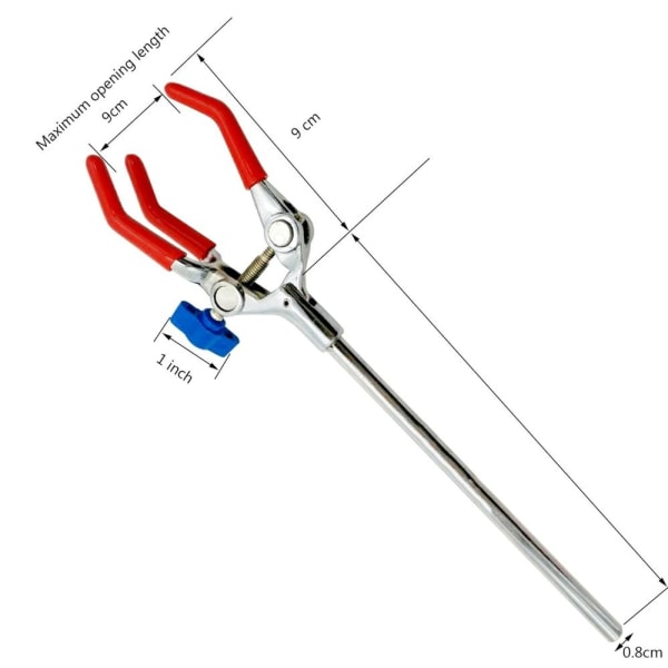 1 sett Laboratorieklemme Svingklemme med 3 stifter med Lab Stand Clip