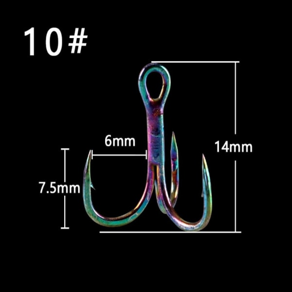 2stk Fiskekroker Trippel ankerkrok 10 10 10
