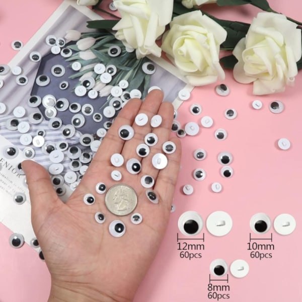 300st Googly Wiggle Eyes-knappar Sy fast