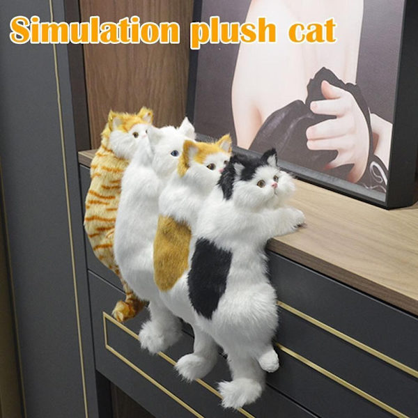 Simulering Katt Hengende Ornamenter Realistisk Dukke Dyr C