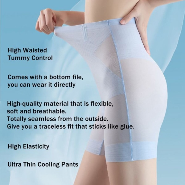 Ultratynde kølebukser Tummy Control Shapewear SORT XXL Black XXL