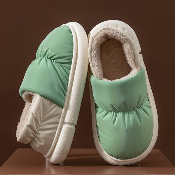 kvinnor vinter fleece inomhus varma bomullstofflor gul 40-41