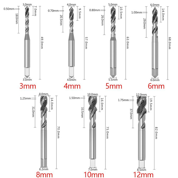 Tapping Bit Spiral Tap 8MM 8mm