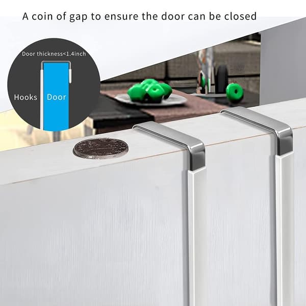 4 Pack Over The Door Koukut Oven ripustimet Koukut Organizer koukut