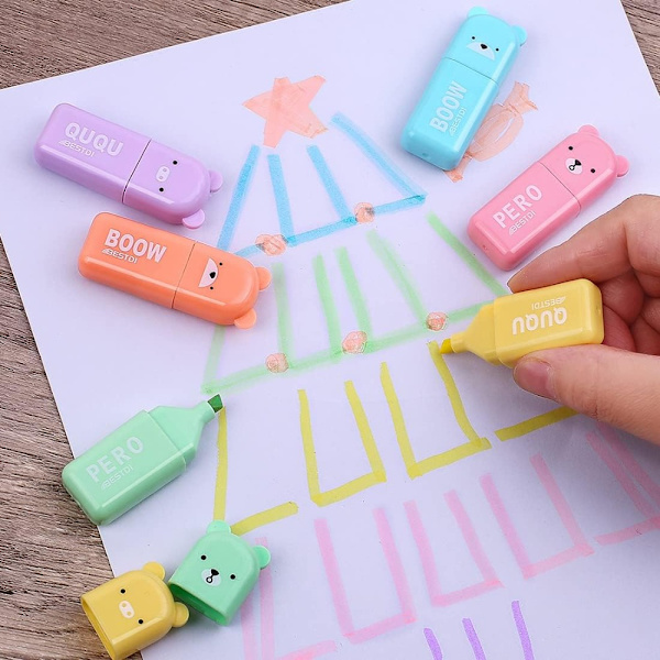Uutuus Cartoon Bear Highlighter kynät nopeasti kuivuva korostuskynä