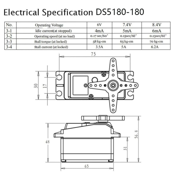 Digital Servo Servo Motor DS5180-180 DS5180-180 DS5180-180
