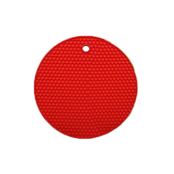 Silikonitrivet-matto kuumalle kattilille ja pannuille PUNAINEN PYÖREÄ Red Round-Round