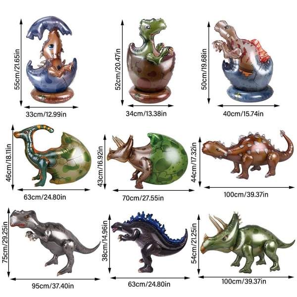 Dinosaur-temaballoner Tegnefilm Æggedrage 1 1 1
