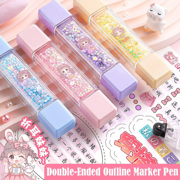 Outline Marker Pen Double Ended Outline Penna GUL Yellow