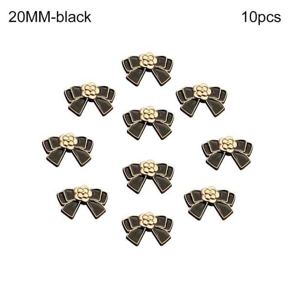 Klærknapper Sløyfeknapper SVART 20MM10STK 10STK black 20MM10pcs-10pcs