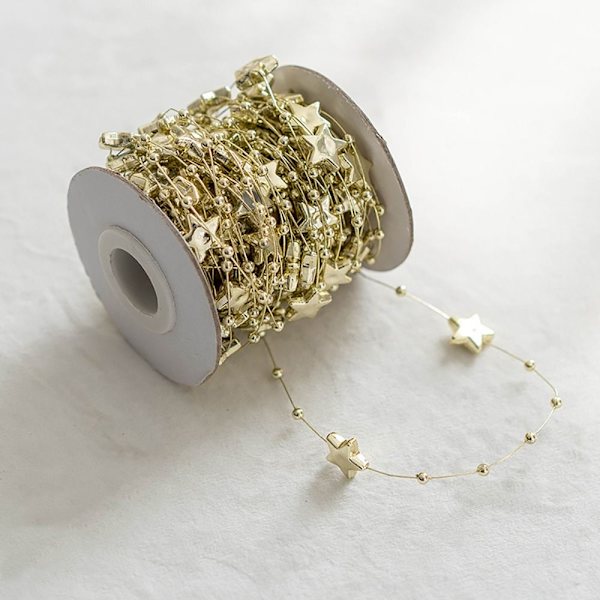 Kunstige perler Perler Kjede Perlestreng Garland GOLD STAR-10M gold star-10m-star-10m