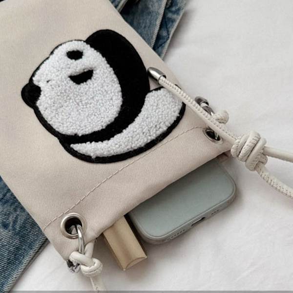 Panda Telefontaske Crossbody Taske SORT black