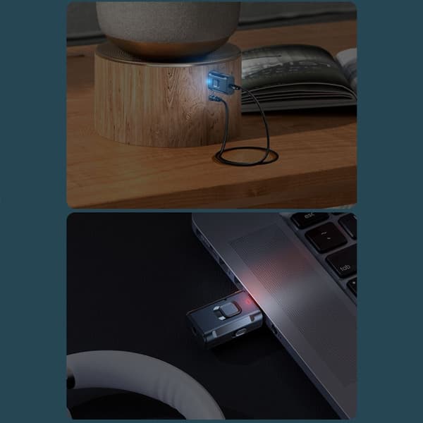 Audiovastaanotin lähetin Bluetooth 5.0 black
