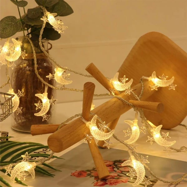 Star Moon String Lights Fairy Lights MONIVÄRI TÄHTI VILKKUVAT Multicolor Star Flashing-Star Flashing