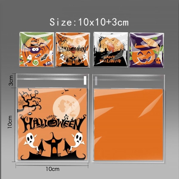 100 stk Halloween slikposer Slikkagepose MIX 4 STYLES MIX Mix 4 styles