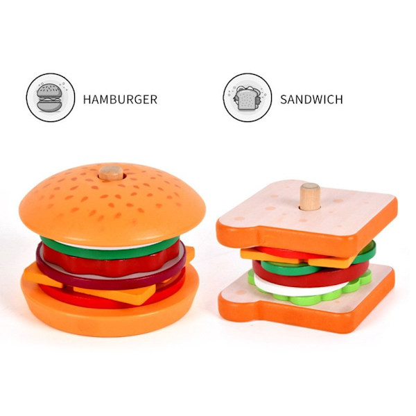 Lelujen pinoaminen Esikoulun opetuslelut BURGER BURGER Burger