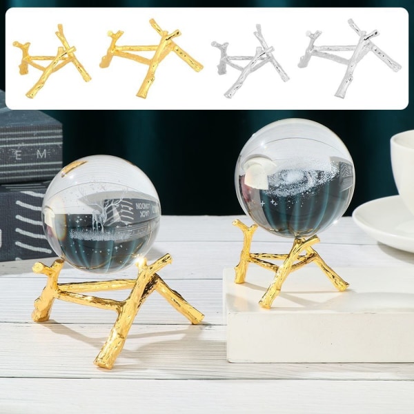 Crystal Ball Display Base Metal Branch Stand GOLD M Gold M