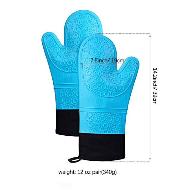 Halkfria ugnsvantar Matlagningssilikonhandskar Red A pair-A pair