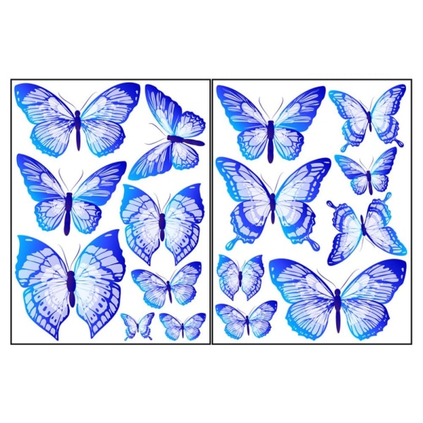 Lysande fjäril Väggdekaler Glödande fjärilar Dekaler BLÅ blue